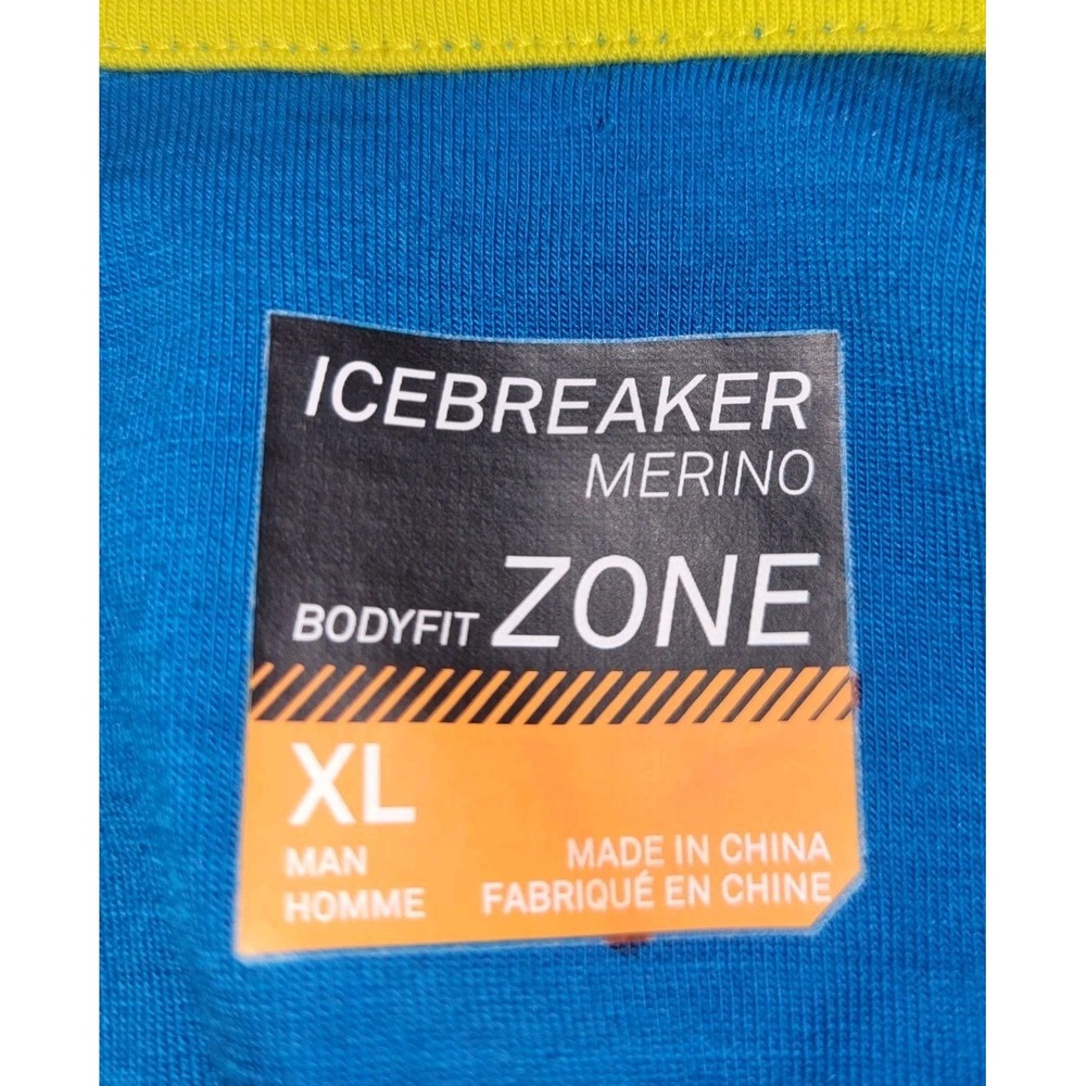 Icebreaker Merino Bodyfit Zone Blue Long Sleeve 1/2 Zip Men's Hoodie Size XL - Picture 5 of 13